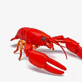 Red Lobster With Large Claws Vibrant Red Color Detailed Aquatic Creature on White Background