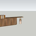 Stylish Console Table With Live Edge Wooden Top And Storage Cabinets