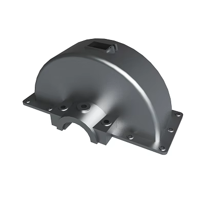 Semicircular Metal Mechanical Housing With Mounting Holes And Smooth Surface 3d model