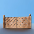 Classic Wooden Garden Ornament Fence With Woven Design And Decorative Balls