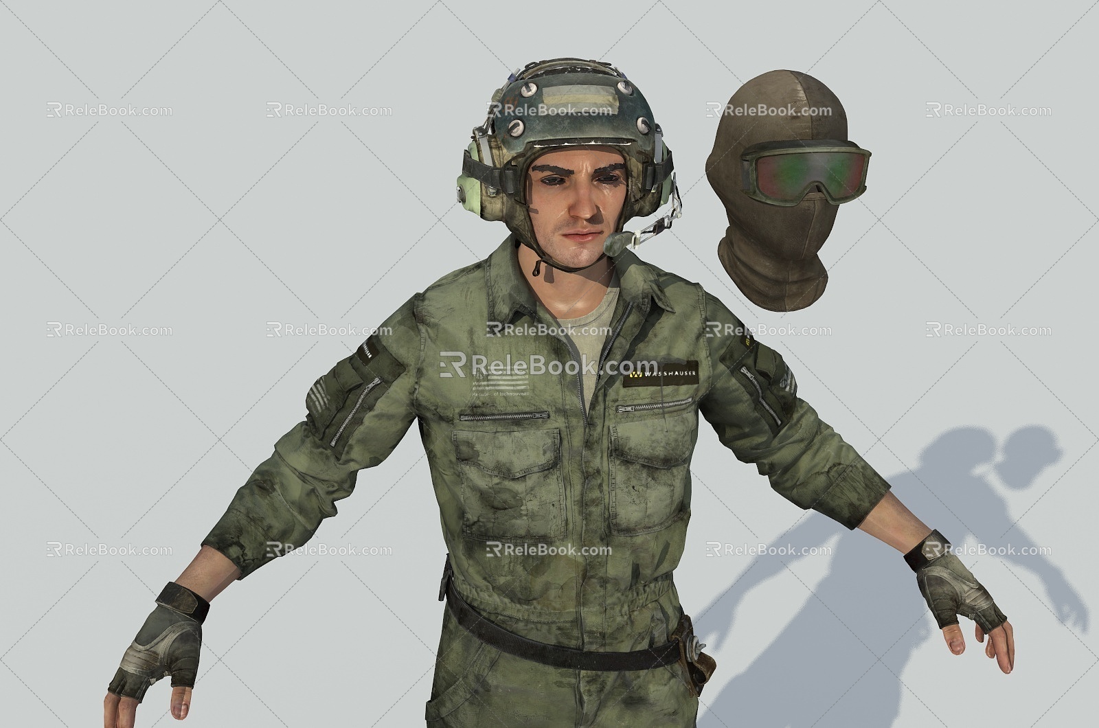 Pilot Air Force Helicopter Pilot Fighter Soldier 3d model