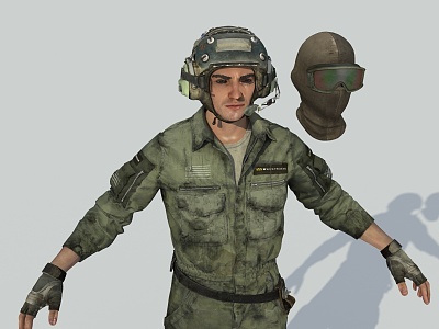 Pilot Air Force Helicopter Pilot Fighter Soldier model