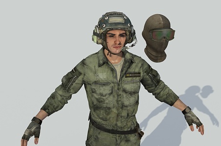 Pilot Air Force Helicopter Pilot Fighter Soldier 3d model