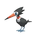 Cute Bird Shaped Doll With Black Body Red Beak White Neck And Blue Feet