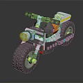 Lego Motorcycle Model With Gray Tires White Seat And Orange Details