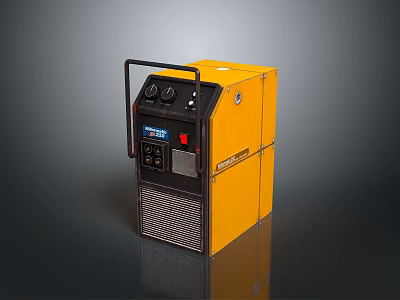 Yellow Portable Household Appliance With Black Handle And Control Panel Design 3d model