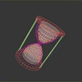 Modern 3D Hourglass Household Item With Wireframe Structure And Transparent Sand