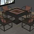 New Chinese Mahjong Table and Chair Mahjong Table 3d model