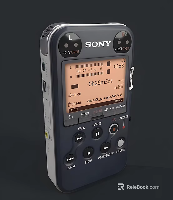 Sony ICD-UX570F Digital Voice Recorder With Headphone Speaker And WAV Audio Playback 3d model 