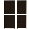 Dark Brown Wooden Double Doors With Various Panel Designs And Metal Handles