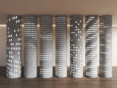 Modern Punched Column Hollow Column Hollow Column Hollow Column Gradient Perforated Column Luminous Decorative Column Gradient Hole Pillar 3d model
