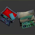Vintage Electronic Arcade Machines With Red Silver Design Multiple Screens And Control Panels