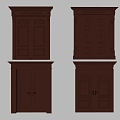 Home entrance villa door villa entrance copper door entrance double open copper door villa child and mother entrance door 3d model