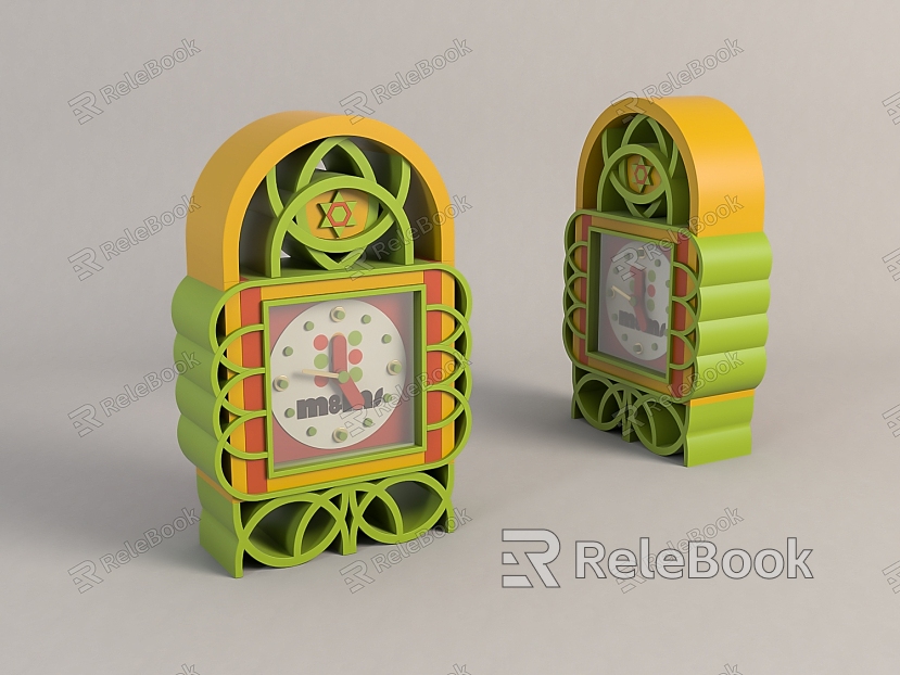 Modern cartoon desk clock model