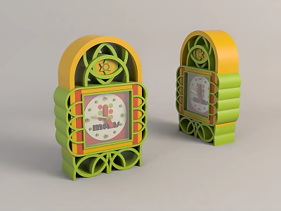 Modern cartoon desk clock 3d model