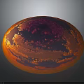 Vibrant Cosmic Sphere With Red Purple Hues And Cloud Like Texture On Dark Background