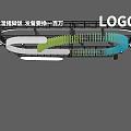 Exhibition Hall Ceiling Design With Teardrop Light Shaped Aluminum Panels Dragon Elements And LOGO