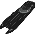 Sleek Black Modern Yacht With Aerodynamic Design 3d model