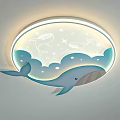 Cute Kids Room Ceiling Light With Whale Waves Stars And Moon Design