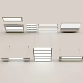 Modern Interior Lighting Combination With Pendant Linear And Panel Lights Set Design