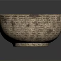 Handwoven Brown Purple Ceramic Bowl With Textured Design For Garden Decoration