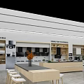 Modern Food Court Interior With Circular Ceiling 3d model