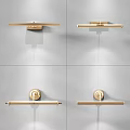 Modern Brass Wall Sconces With Sleek Long Arm And Round Base Lighting Fixture Design