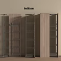 Poliform Interior Storage System Featuring Metal Frames And Wooden Panels 3d model