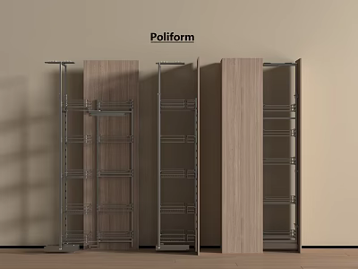 Poliform Interior Storage System Featuring Metal Frames And Wooden Panels 3d model