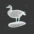 Stuffed Goose Taxidermy Mount On Natural Stone Base With Dark Background
