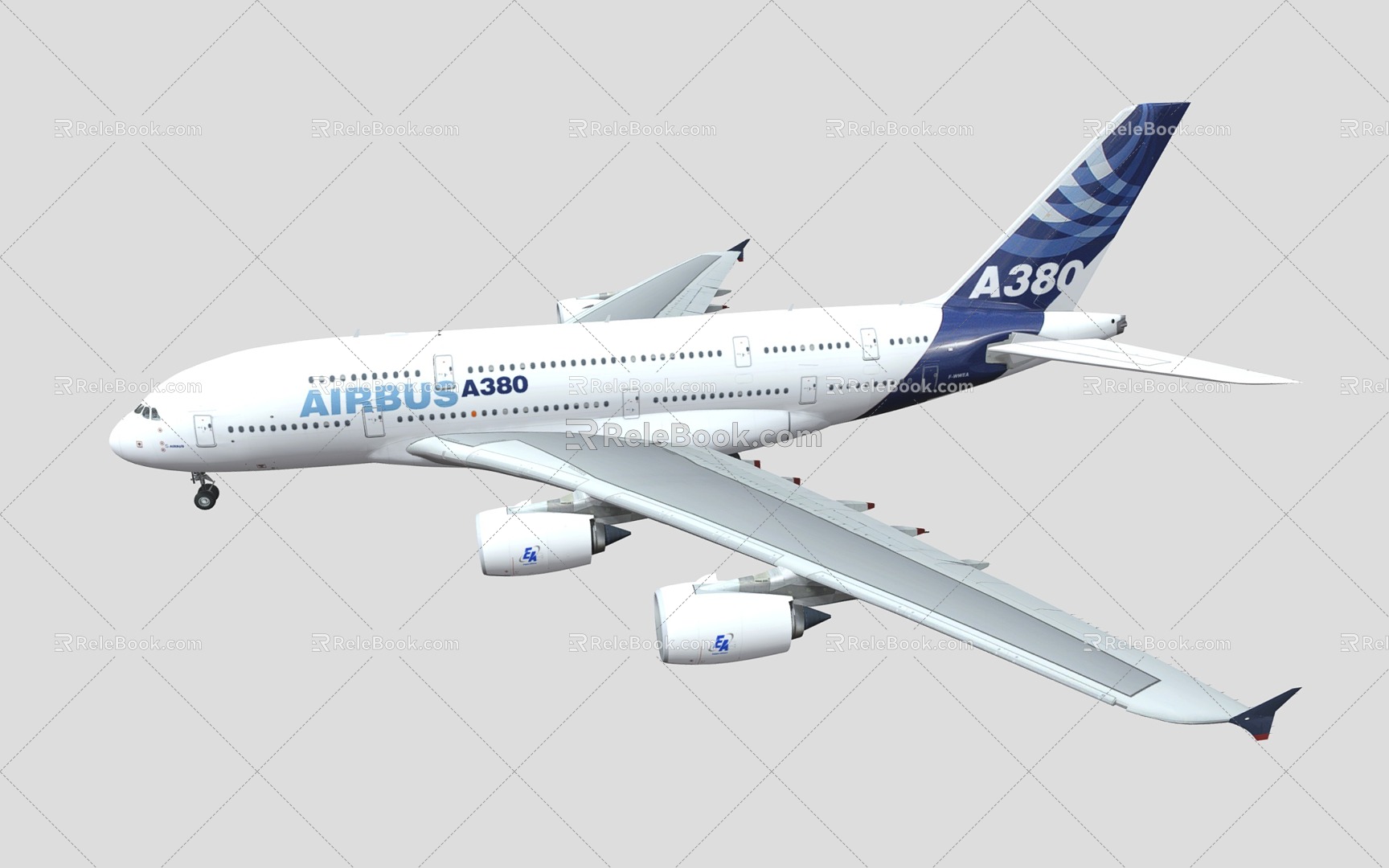 Airliner Airbus A380 large civil airliner jet 3d model