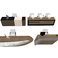 Modern Reception Desk Front Desk 3d model