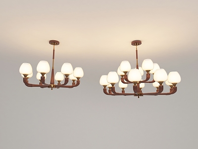 New Chinese Chandelier Combination 3d model