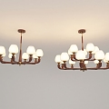 New Chinese Chandelier Combination 3d model