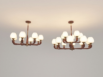 New Chinese Chandelier Combination 3d model