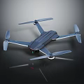 Sleek Dark Blue Quadcopter Drone With Four Propellers And Integrated Camera 3d model