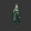 Game And Movie Character With Halo Blue Hair Long Cloak Carrying Case
