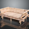 Handcrafted Bamboo Sofa With Natural Woven Design And Solid Log Leg Structure