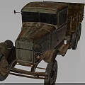 Rusty Old Vintage Truck With Worn Out Body And Open Cargo Bed