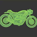 Vintage Custom Motorcycle With Orange Seat And Black Metallic Body Design