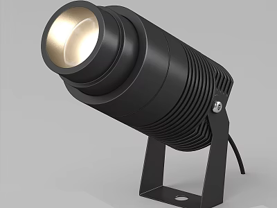 Black Modern Spotlight Downlight With Adjustable Stand And Illuminated Heat Sink 3d model