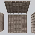 Decorative Wooden Ceiling Design With Beam Grid Structure And Multiple View Angles 3d model