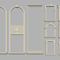 Decorative Hardware Tools With Various Arch Designs And Rectangular Frames 3d model