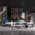 Modern Living Room Interior With Sectional Sofa Coffee Table And Area Rug