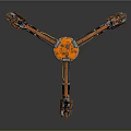 Orange Industrial Mechanical Equipment With Multi Legged Hydraulic Arms And Metal Structure