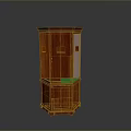 Mahogany Hexagonal Glass Door Display Cabinet With Corner Storage Design