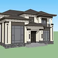 New Chinese Style Villa 3d model