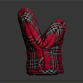 Red Plaid Quilted Oven Mitt For Kitchen Cooking And Baking Use