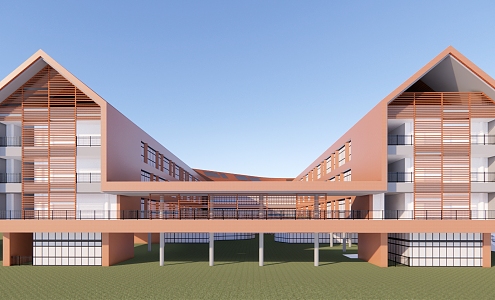 Modern Primary School Simple Primary School 3d model