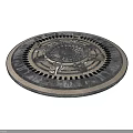 Round Metal Mechanical Component With Intricate Radial Pattern And Surface Holes 3d model